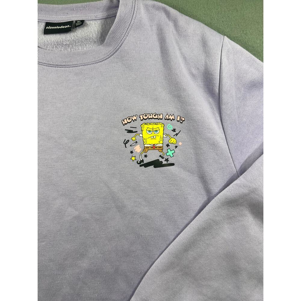 SpongeBob SquarePants Purple Crewneck Sweatshirt XL Women Retro Graphic - Picture 8 of 8
